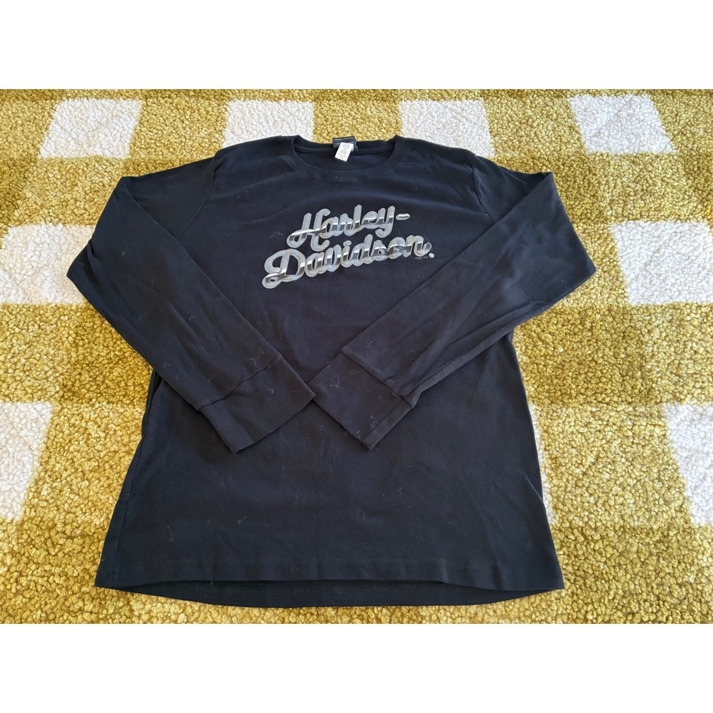 Harley-Davidson Mens XXL Black Long Sleeve Graphic T-Shirt Laidlaws Baldwin Park